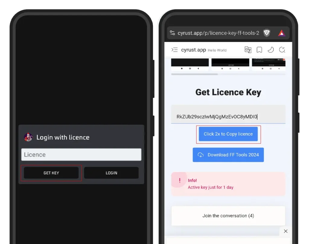 get key to login to fftools app